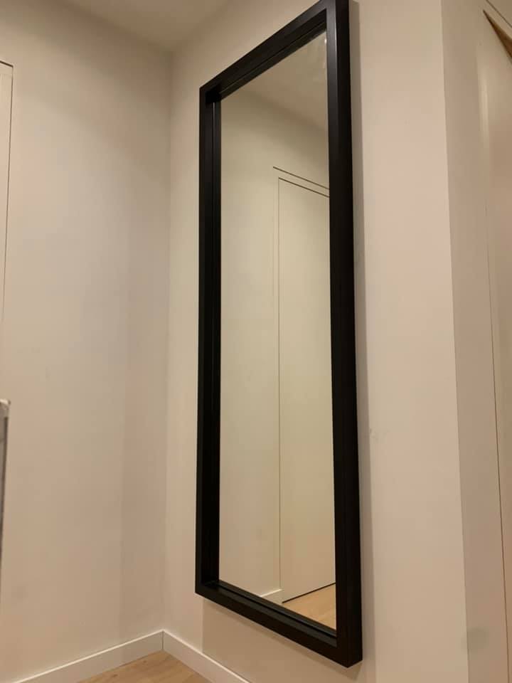 Spiegel wandspiegel steellook zwart zwartprofiel interieur maatwerk